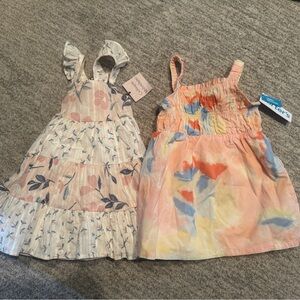 White, Pink & Blue Floral Sundress Set